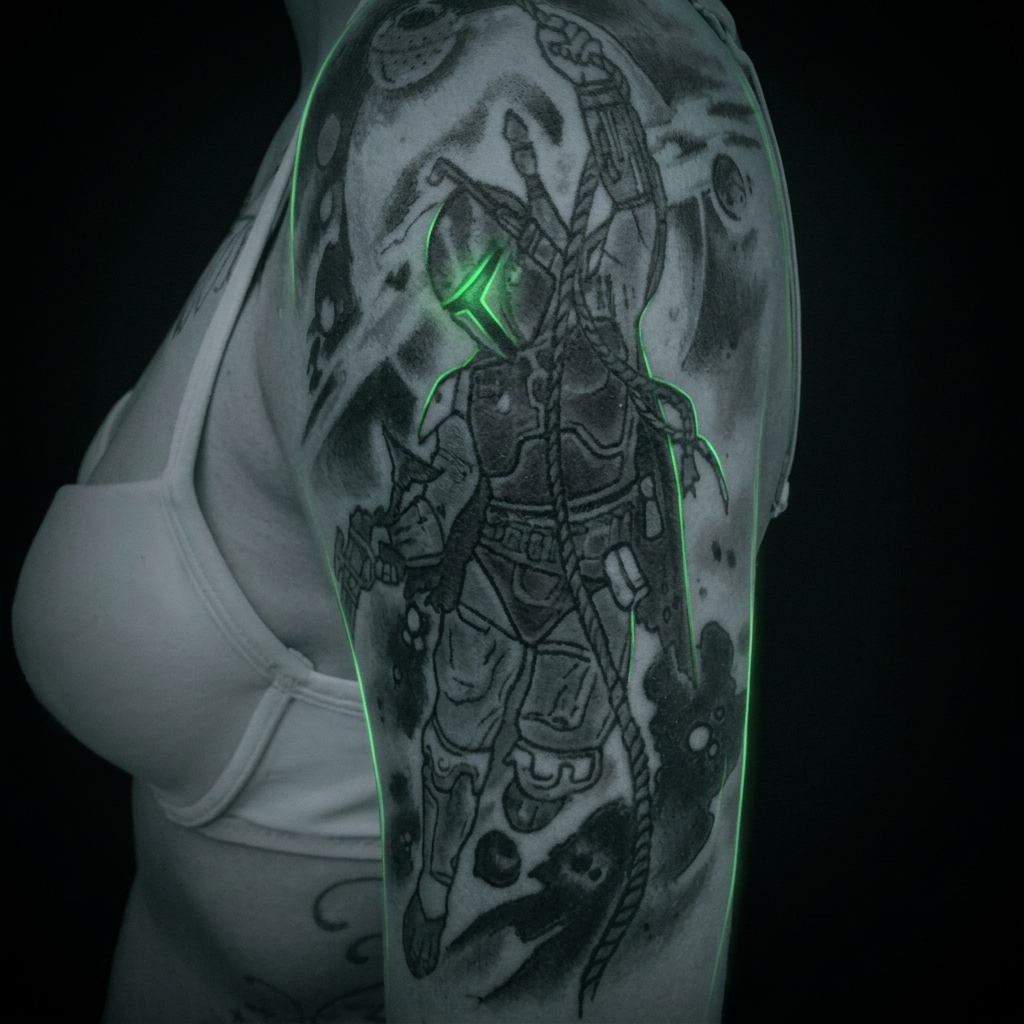 Boba Fett · Schulter – Pop Culture Tattoo von New Jack Tattoo Duisburg, gestochen von Gregor Schwarzbach